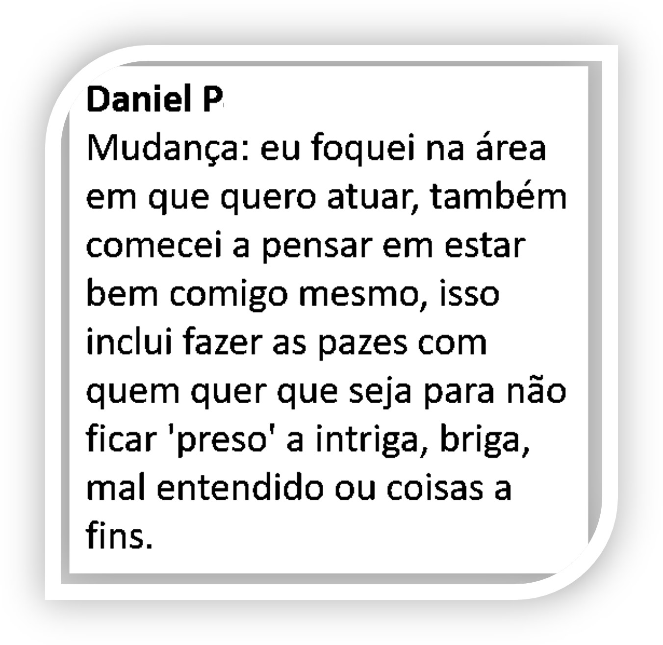 Depoimento via WhatsApp