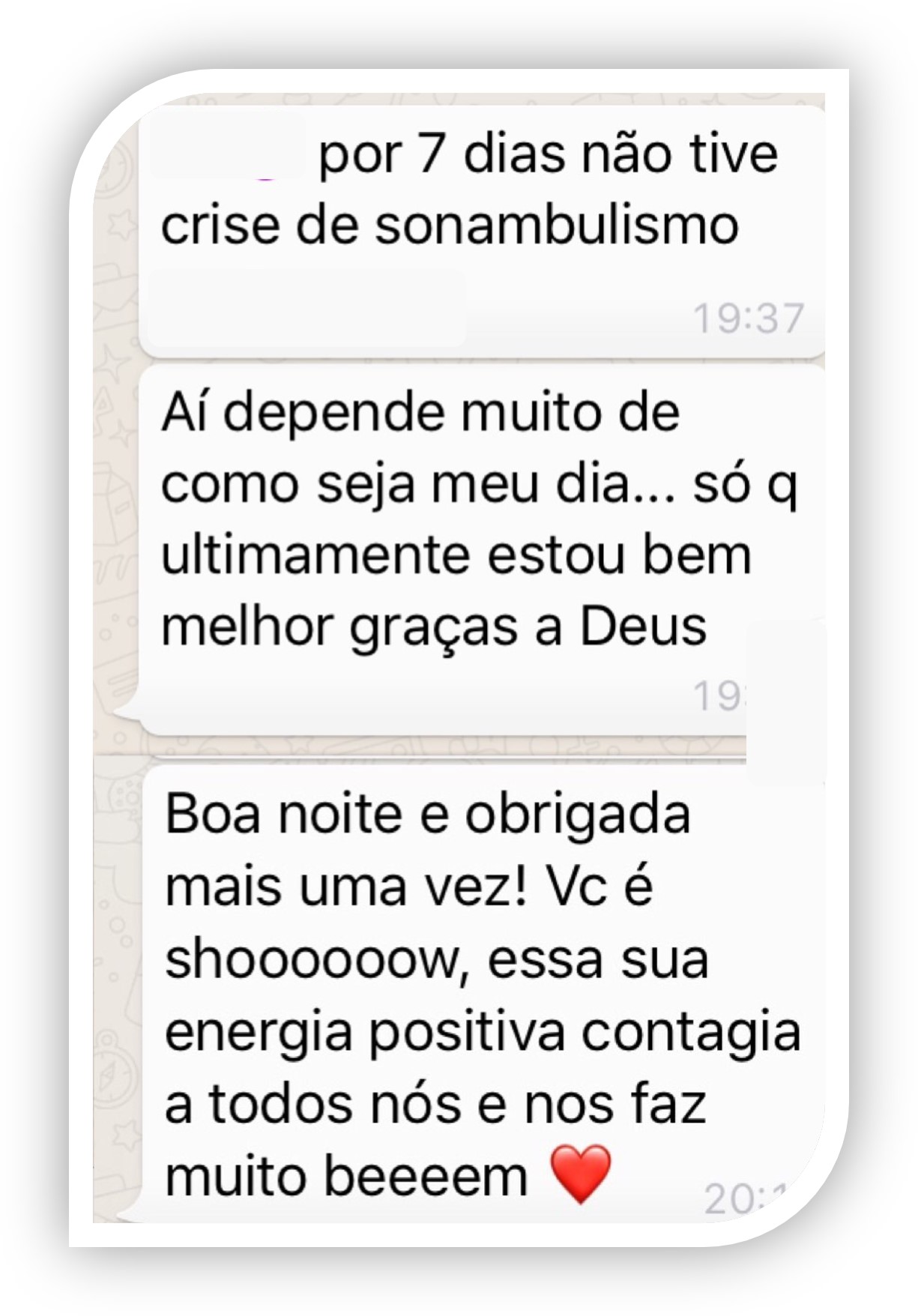 Depoimento via WhatsApp